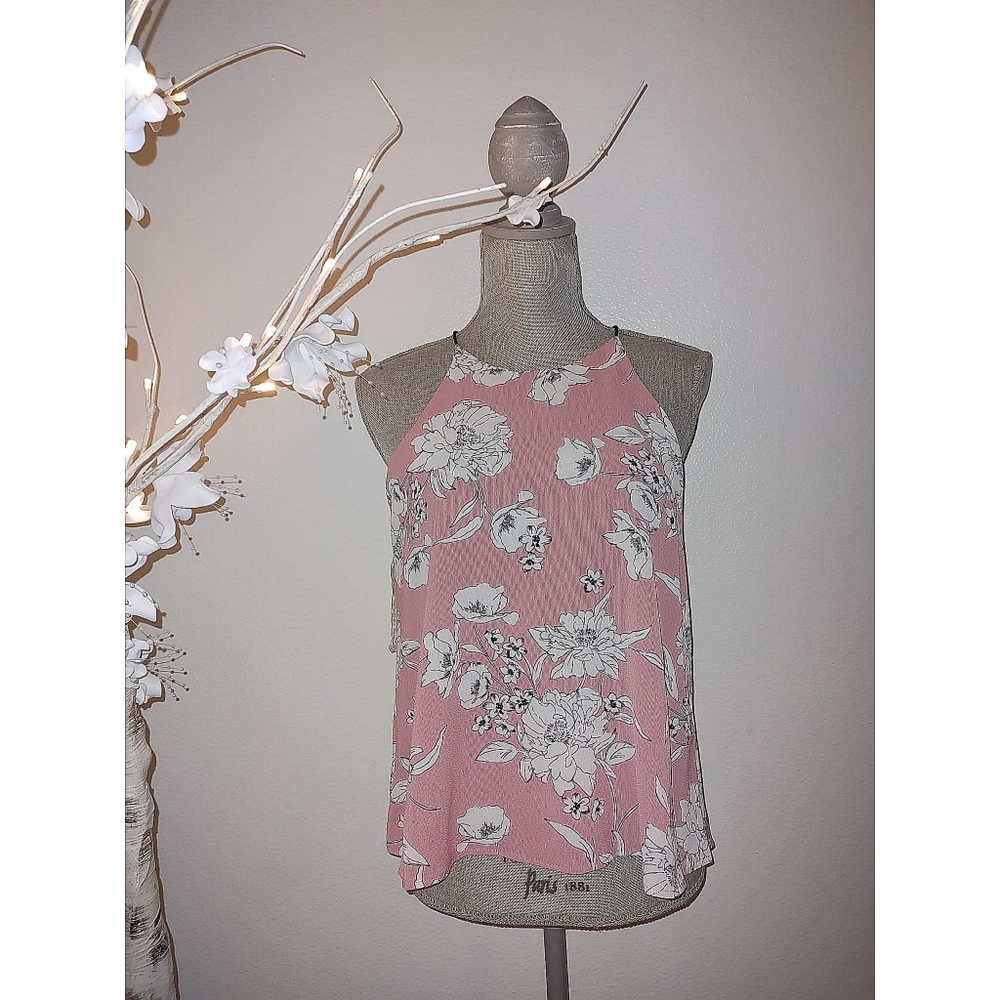 Dd's Dusty Pink Foral Racerback Top